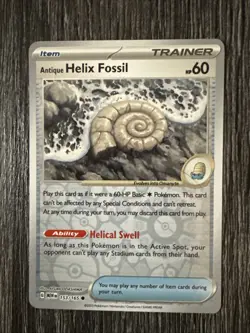 Antique Helix Fossil Reverse Holo NM 153/165 Scarlet & Violet 151 Pokemon Card - Image 1