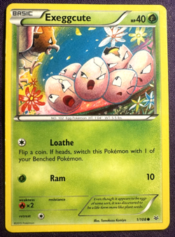 Exeggcute 1/108 - LP - XY Roaring Skies Pokemon Card - Tomokazu Komiya Art - Image 1