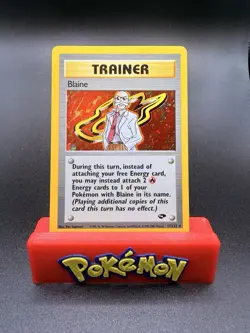 Blaine 17/132 Unlimited Holo Rare Gym Heroes WOTC Pokemon Card NM - Image 1