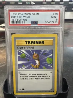 1999 Pokemon Game Gust of Wind Trainer Card 1st Edition Card PSA 9 - Image 1