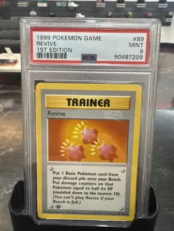 Pokemon TCG Trainer Revive Base Set Card 89/102 1st Edition PSA 9 - Image 1