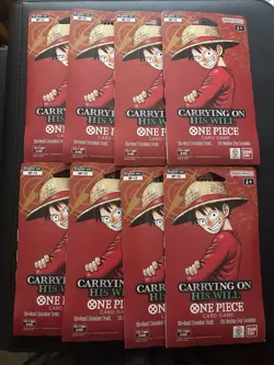 One Piece OP-13 Carrying on His Will Sleeved Booster Packs Lot of 8 NEW - Image 1