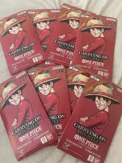 One Piece OP13 CARRYING ON HIS WILL Sleeved Booster Packs Lot Of 8 NEW/SEALED - Image 1