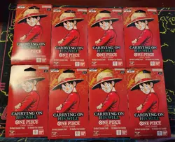 One Piece OP-13 Carrying on His Will Sleeved Booster Packs (LOT OF 8) - Image 1
