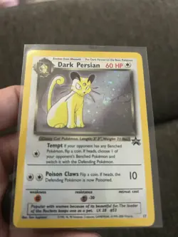 Dark Persian Holo Rare Team Rocket 17/82 Vintage Pokemon Card Promo - Image 3