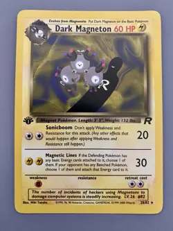 1st Edition Dark Magneton 28/82 Team Rocket Set Rare Vintage Pokemon Card - NM - Image 1