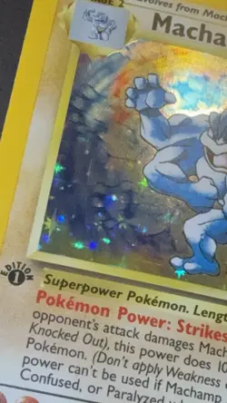 Pokemon TCG Base Set Machamp 8/102 1st Edition Holo Rare 100 HP Card English - Image 3