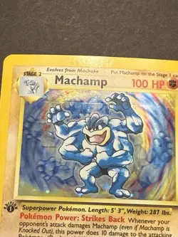 Pokemon TCG Base Set Machamp 8/102 1st Edition Holo Rare 100 HP Card English - Image 4