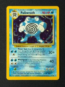 Pokemon Cards Poliwrath 13/102 Holo Base Set Rare LP - Image 1