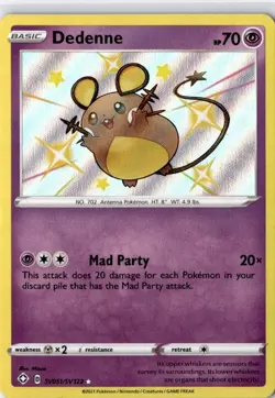 Pokemon Dedenne SV051/SV122 - Shining Fates - Shiny Rare Near Mint English - Image 1