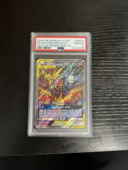 2019 POKEMON SM BLACK STAR PROMO FULL ART/MOLTRES & ZAPDOS & ARTICUNO GX PSA 10 - Image 1