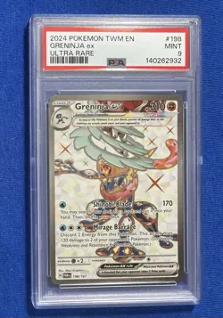 2024 POKEMON TWM EN-TWILIGHT MASQUERADE ULTRA RARE #198 GRENINJA EX PSA 9 - Image 1