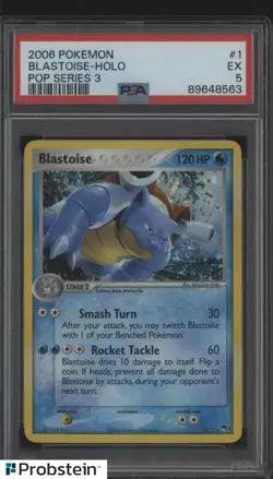 2006 Pokemon Pop Series 3 #1 Blastoise Holo PSA 5 EX - Image 1