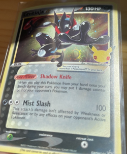 Pokemon Celebrations Greninja Gold Star – Large Swirl Holo by Pikachu Symbol 🌀 - Image 1