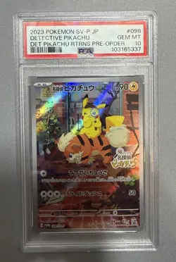 Pokemon Japanese Detective Pikachu 098/SV-P PSA 10 - Image 1