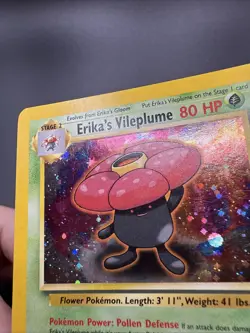 Erika's Vileplume #5/132, Gym Heroes Rare Holo, 2000 Vintage Pokemon TCG, LP - Image 2