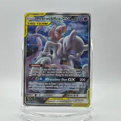 Pokemon Mewtwo and Mew GX SM191 Promo Tag Team 2019 Sun & Moon - Image 1
