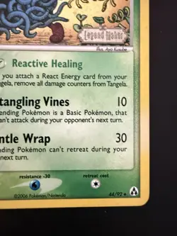 Pokemon TCG Legend Maker Tangela 44/92 Stamped Reverse Holo Near Mint - Image 2