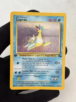 1999 Pokemon Fossil Lapras Holo 1st Edition Rare Card No 10/62 - Image 1