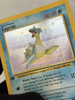 1999 Pokemon Fossil Lapras Holo 1st Edition Rare Card No 10/62 - Image 3