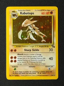 Pokemon Cards Kabutops 9/62 Fossil Holo Rare NM - Image 1