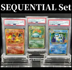 PSA 10 SEQ Charizard Blastoise Venusaur 3 Set Pokemon Card 25th Anniversary JP - Image 1