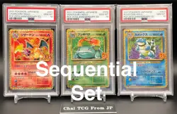 PSA10 Sequential Set Charizard Blastoise Venusaur Pokemon Card 25th Anniversary - Image 1
