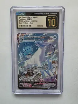 Pokemon TCG Ice Rider Calyrex VMAX Chilling Reign Card 203/198 CGC 10 Pristine! - Image 1