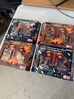 One Piece TCG Illustration Box Vol 5 & Vol 6 English 4 x Box LOT OP-13 PRB-02 - Image 1