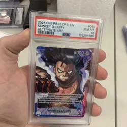 MONKEY D LUFFY OP11-040 ALT ART LEADER A FIST OF DIVINE SPEED PSA 10 - Image 3
