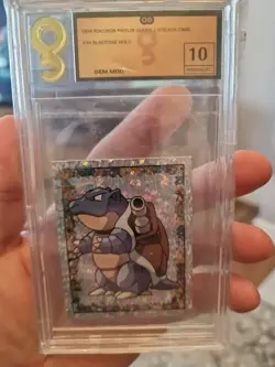 Pokemon 1999 Merlin Series 1 Blastoise S4 Prism Sticker - Image 1