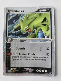 Pokemon TCG Tyranitar EX 17/17 Pop Series 1 Ultra Rare Holo Card #17/17 (DMG) - Image 1
