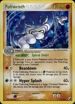 Poliwrath 11/115 Holo Rare Unseen Forces Pokemon Reverse Holo MP - Image 1