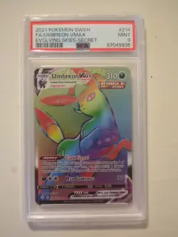 Pokemon TCG Umbreon VMAX Holo Secret Rare Card Evolving Skies 214/203 - Image 1