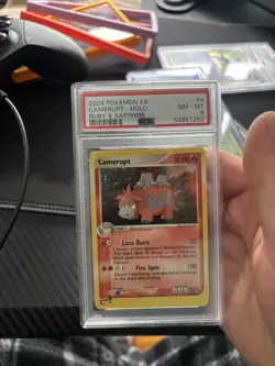 2003 Pokemon Ex Ruby & Sapphire PSA 8 Camerupt Holo Rare #4 Mint Pokemon Card - Image 1
