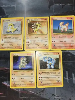Legendary Collection 5 Card Lot Sandshrew, Sandslash, Ponyta, Machop, Machoke... - Image 1