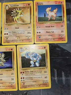 Legendary Collection 5 Card Lot Sandshrew, Sandslash, Ponyta, Machop, Machoke... - Image 3