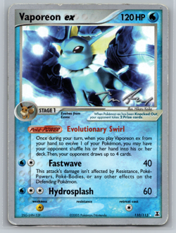 Vaporeon EX 2007 Tom Roos World Championship 110/113 Deck Regular Card HP - Image 1