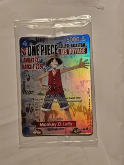 One Piece Monkey.D.Luffy US College Basketball Card - Image 1