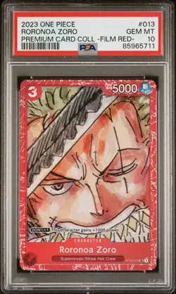 RORONOA ZORO - ONE PIECE PREMIUM CARD COLLECTION - FILM RED- #013 PSA 10 - Image 1