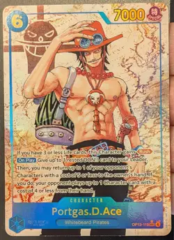 Portgas D Ace OP13-119 Secret Rare Alternate Art One Piece Card English - Image 1