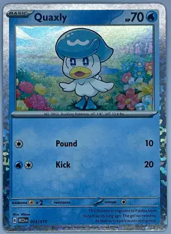 Pokemon TCG Quaxly Mcdonald's Promos 2023 003/015 Regular Promo - Image 1