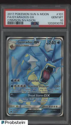 2017 Pokemon Sun & Moon Crimson Invasion #101 FA gyarados GX PSA 10 GEM MINT - Image 1