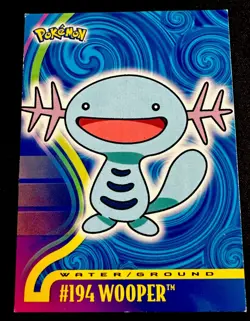 Topps Pokemon Johto Series 1 Non Holo Wooper #194 LP - Image 1