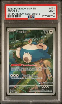 Pokemon - Snorlax 151 ETB - Pokemon Center Stamp - Promo - Psa 9 - Image 1