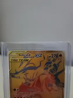 Pokemon Reshiram & Charizard GX Tag Team SM247 Promo Gold - Image 5