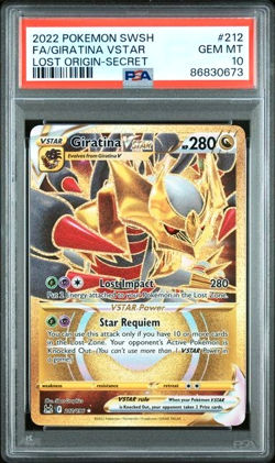 PSA 10 Giratina VSTAR 212/196 Lost Origin Gold Secret Rare Pokemon Sword Shield - Image 1