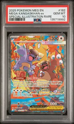 2025 POKEMON MEG EN-MEGA EVOLUTION #182/132 MEGA KANGASKHAN EX PSA 10 - Image 1