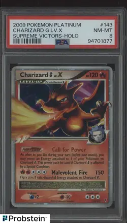 2009 Pokemon Platinum Supreme Victors #143 Charizard G LV.X Holo PSA 8 - Image 1