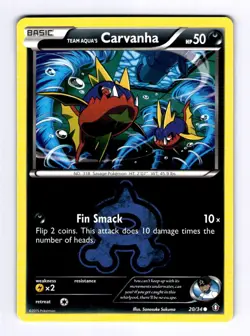 Team Aqua's Carvanha Double Crisis #20 (2015) Common NM Pokemon - Image 1